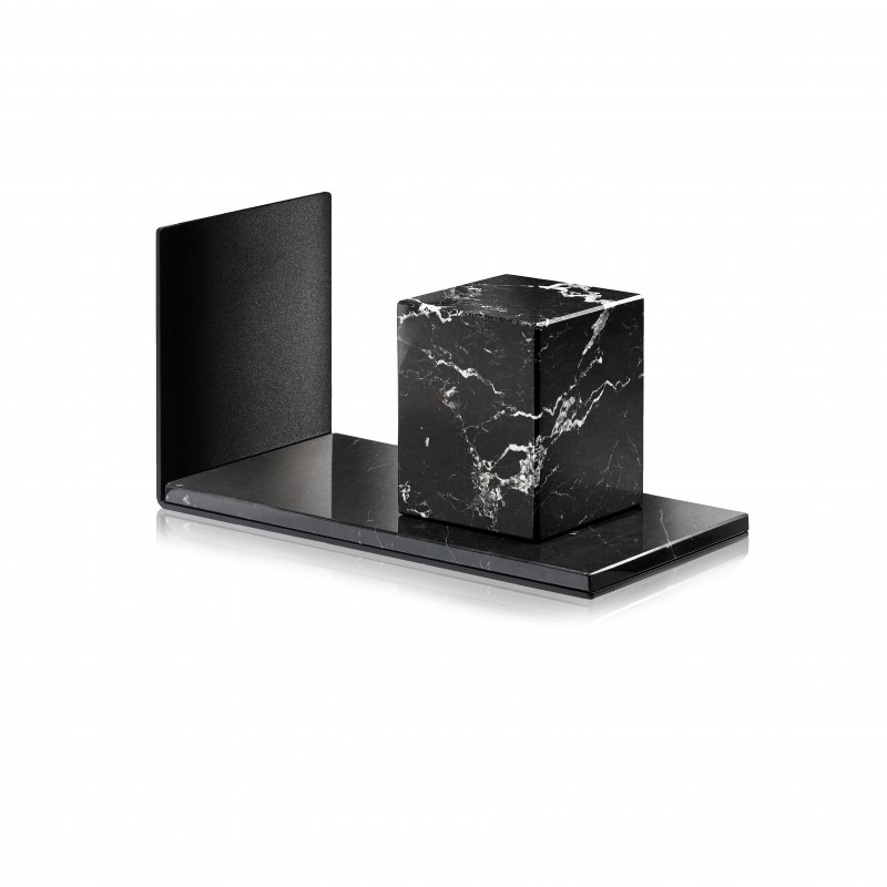 Serre-livres Small marbre Nero Marquina et noir - ATELIERS SANSONE